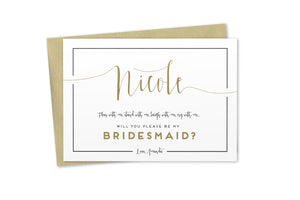 Bridesmaid Card - Bridal Party Card - AAD104 - Ashley Anne Designs