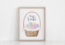 personalized Easter egg basket art print with family name