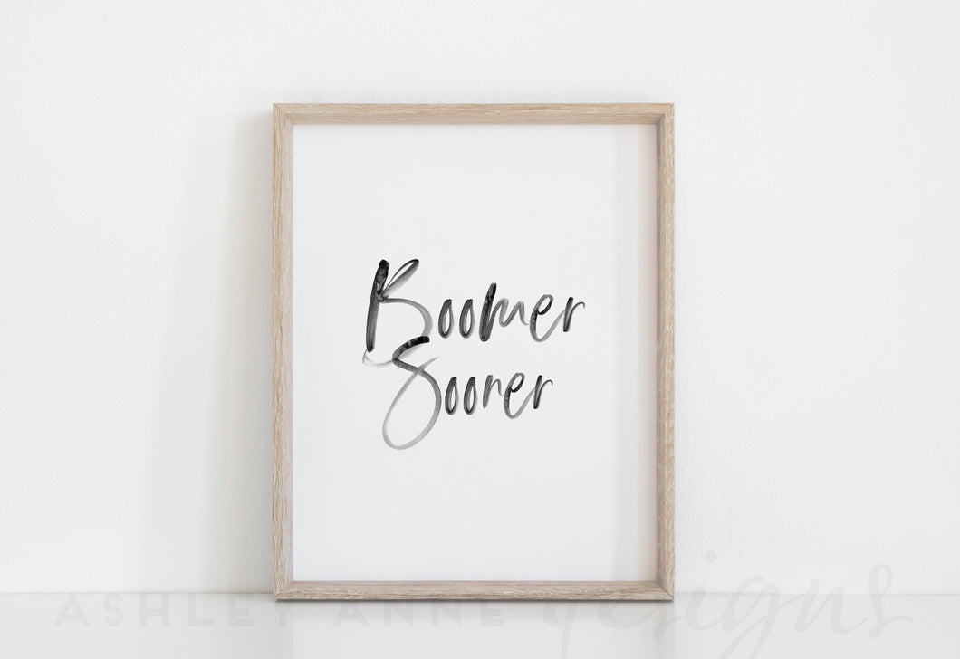 Boomer Sooner University of Oklahoma Art Print - Ashley Anne Designs