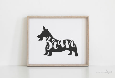 Corgi Silhouette Pet Art Print