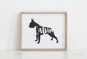 Boston Terrier Silhouette Pet Art Print