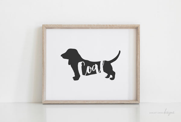 Dachshund Silhouette Pet Art Print
