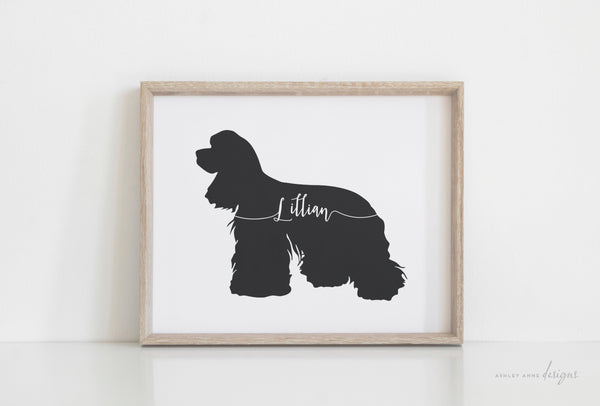Cocker Spaniel Silhouette Pet Art Print