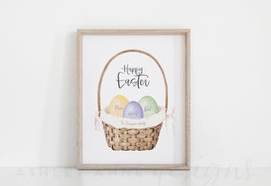 Personalized Family Easter Basket Art Print - Ashley Anne Designs