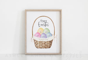 Personalized Family Easter Basket Art Print - Ashley Anne Designs
