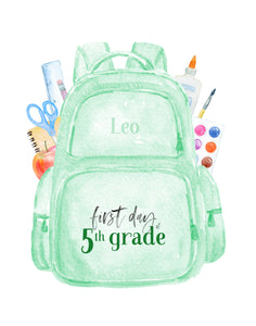 Personalized First Day of School Art Print