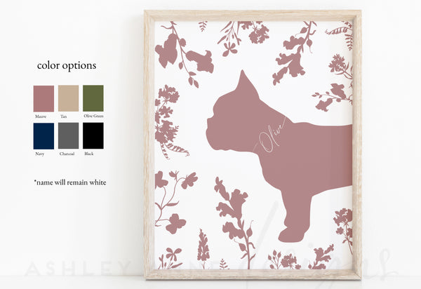 frenchie art print color options