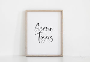 Geaux Tigers Louisiana State University Art Print - Ashley Anne Designs