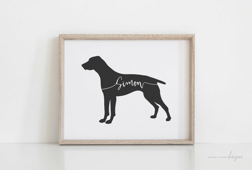 German Shorthaired Pointer Silhouette Pet Art Print - Ashley Anne Designs