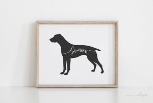 German Shorthaired Pointer Silhouette Pet Art Print