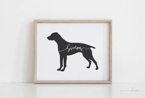 German Shorthaired Pointer Silhouette Pet Art Print