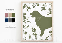 floral dog art print color options