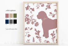 This is an image of the dog art print color options.