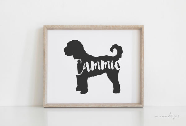 Labradoodle Silhouette Pet Art Print