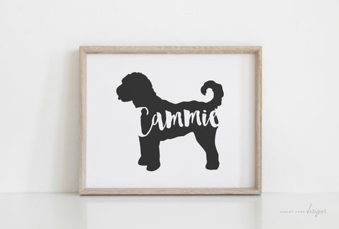 Labradoodle Silhouette Pet Art Print