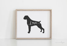 Boxer Silhouette Pet Art Print - Ashley Anne Designs