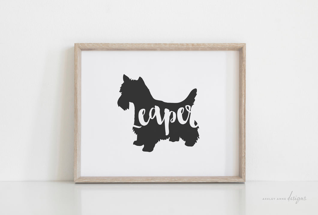 Westie Silhouette Pet Art Print - Ashley Anne Designs