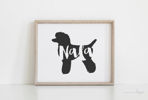 Poodle Silhouette Pet Art Print