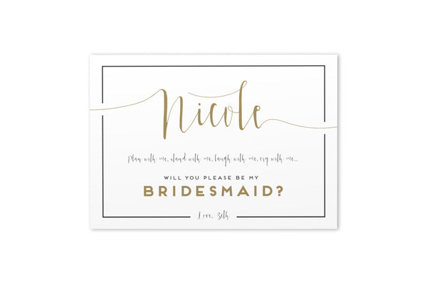 Bridesmaid Card - Bridal Party Card - AAD104