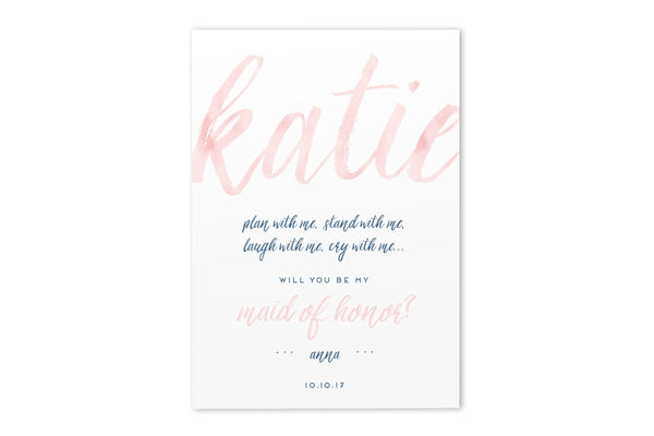 Bridesmaid Card - Bridal Party Card - AAD101