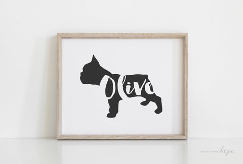 French Bulldog Silhouette Pet Art Print