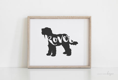 Goldendoodle Silhouette Pet Art Print