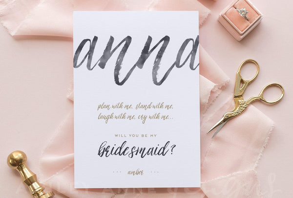 Bridesmaid Card - Bridal Party Card - AAD101