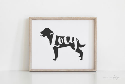 Labrador Retriever Silhouette Pet Art Print - Ashley Anne Designs